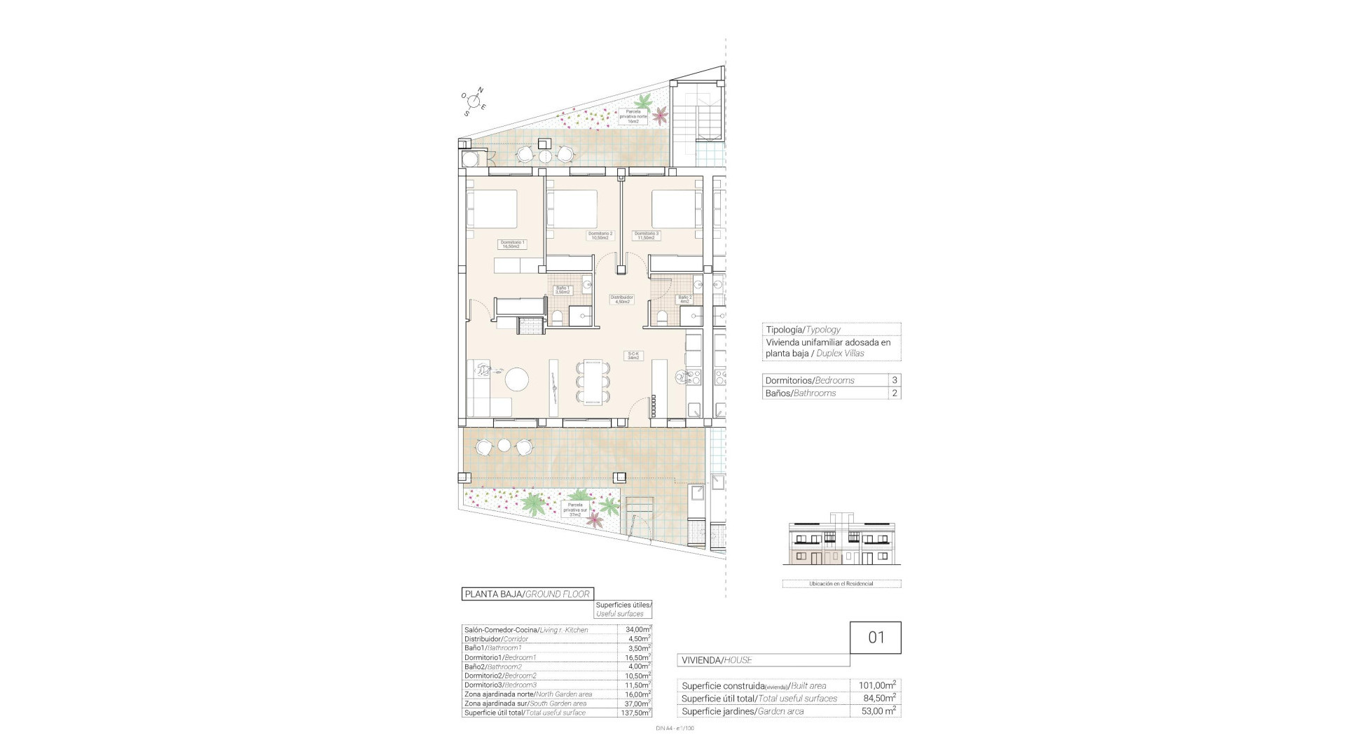 Obra Nueva - Bungalow - Hondon de las Nieves - El Salero