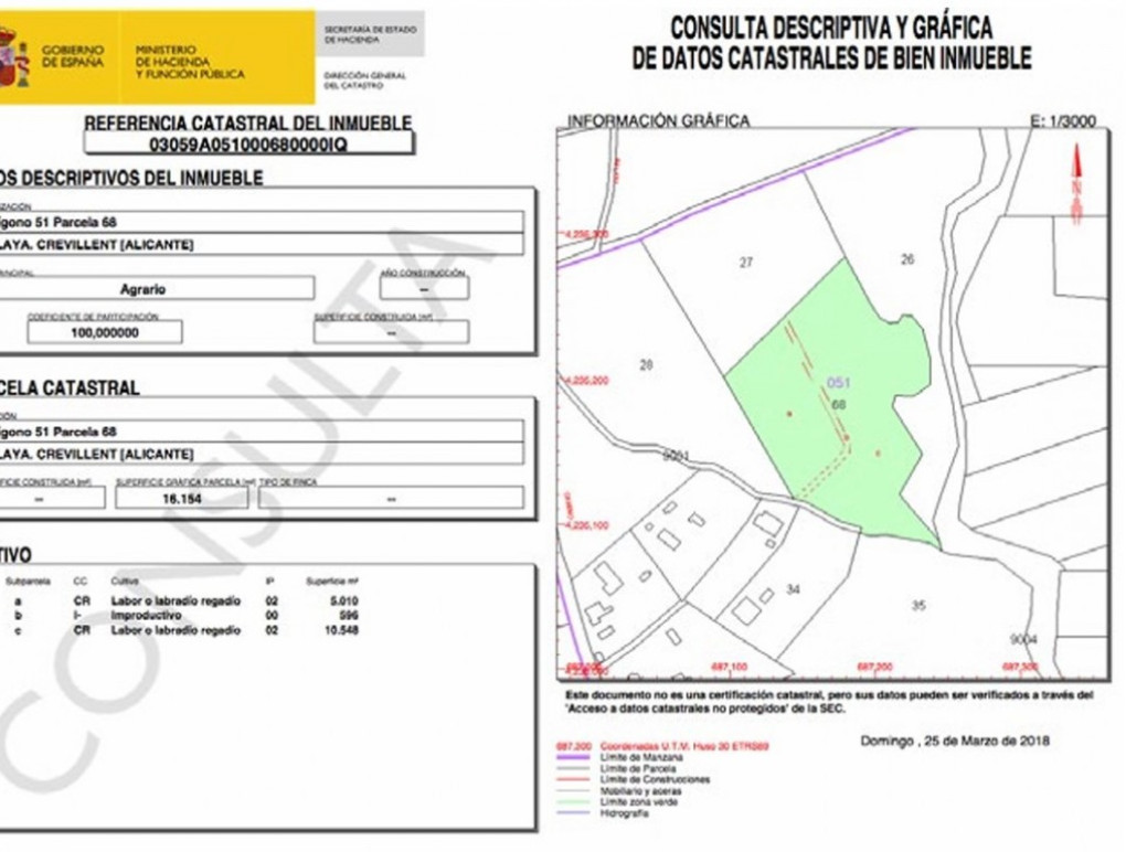 Resale - Plot / Land - Crevillente